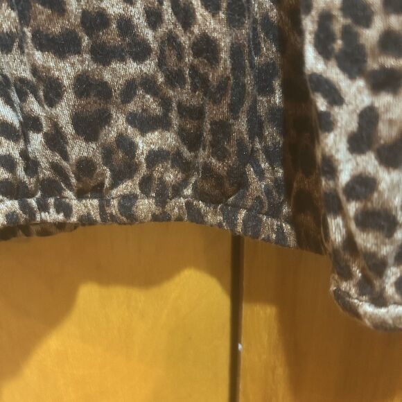 Michael Michael Kors Top Blouse Womens Size L Animal Print Bubble Hem Mob Wife - Picture 6 of 11
